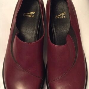 Dansko Women's Deep Red Leather Mules